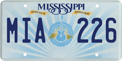 MS license plate MIA226