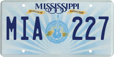 MS license plate MIA227