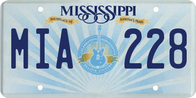 MS license plate MIA228