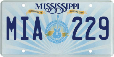 MS license plate MIA229