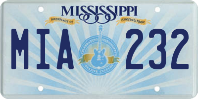MS license plate MIA232