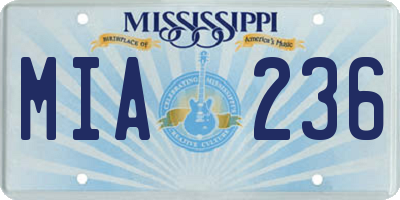 MS license plate MIA236