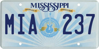 MS license plate MIA237