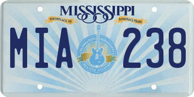 MS license plate MIA238