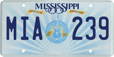 MS license plate MIA239