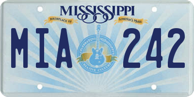 MS license plate MIA242