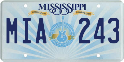 MS license plate MIA243