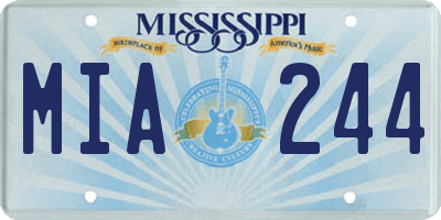MS license plate MIA244