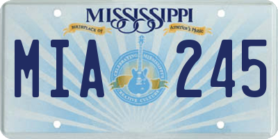MS license plate MIA245