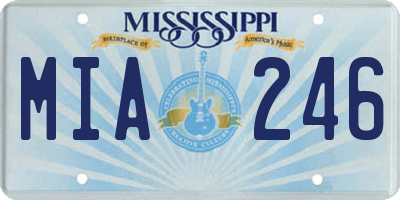 MS license plate MIA246