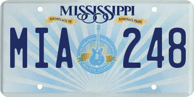 MS license plate MIA248