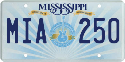 MS license plate MIA250