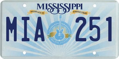 MS license plate MIA251
