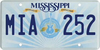 MS license plate MIA252