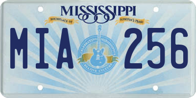 MS license plate MIA256