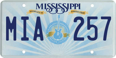 MS license plate MIA257