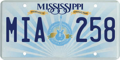 MS license plate MIA258