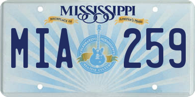 MS license plate MIA259