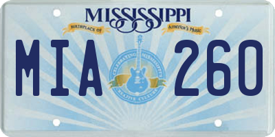 MS license plate MIA260