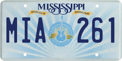 MS license plate MIA261