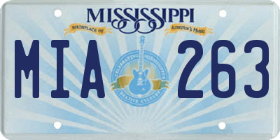 MS license plate MIA263
