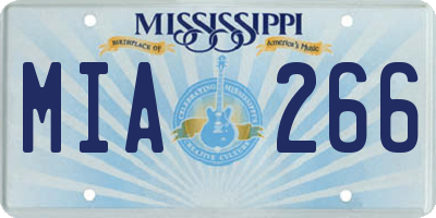 MS license plate MIA266