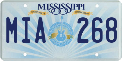 MS license plate MIA268