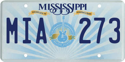 MS license plate MIA273