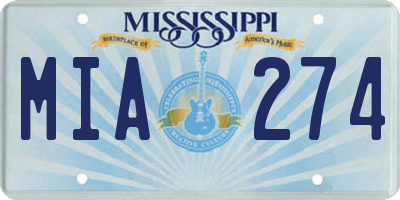 MS license plate MIA274