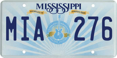 MS license plate MIA276