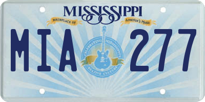 MS license plate MIA277