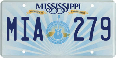 MS license plate MIA279