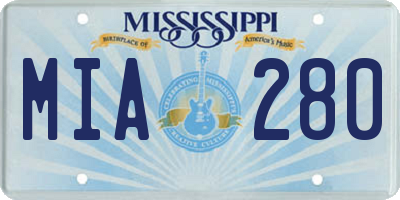 MS license plate MIA280
