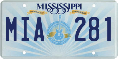 MS license plate MIA281