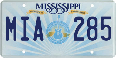 MS license plate MIA285