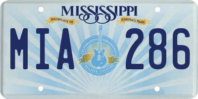 MS license plate MIA286