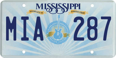 MS license plate MIA287
