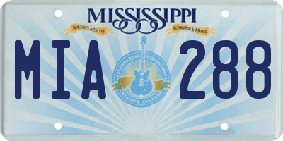 MS license plate MIA288