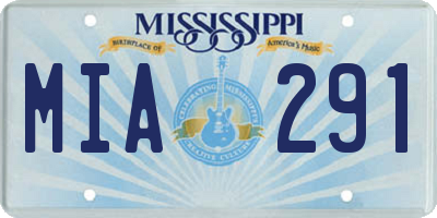 MS license plate MIA291