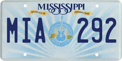 MS license plate MIA292