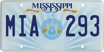 MS license plate MIA293