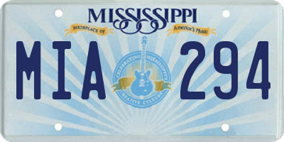 MS license plate MIA294
