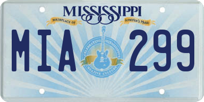 MS license plate MIA299