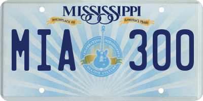 MS license plate MIA300