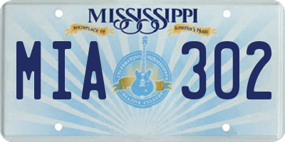 MS license plate MIA302