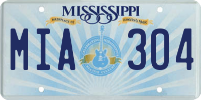 MS license plate MIA304