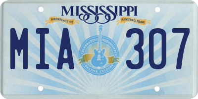 MS license plate MIA307