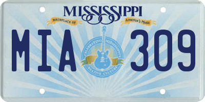 MS license plate MIA309