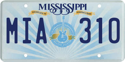 MS license plate MIA310