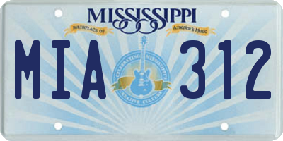 MS license plate MIA312